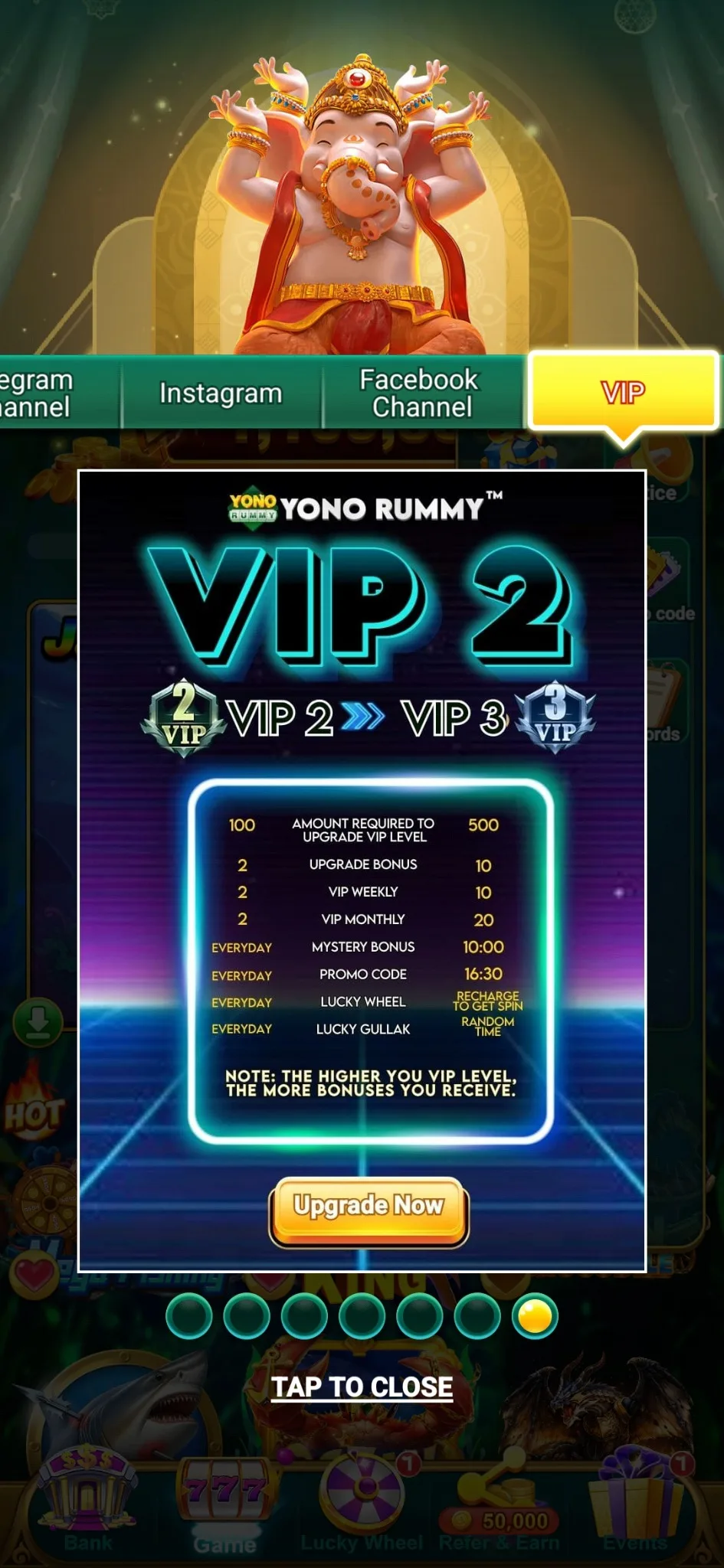 Jackpot lotto view in YonoRummy