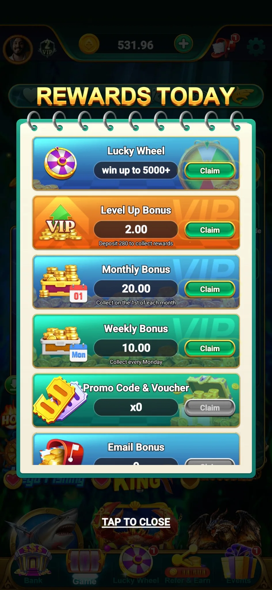 VIP benefit tier in YonoRummy